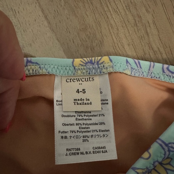 CrewCuts Two Piece Bathing Suit Size Children 4/5. Pretty flower pattern, NWT - Picture 11 of 11
